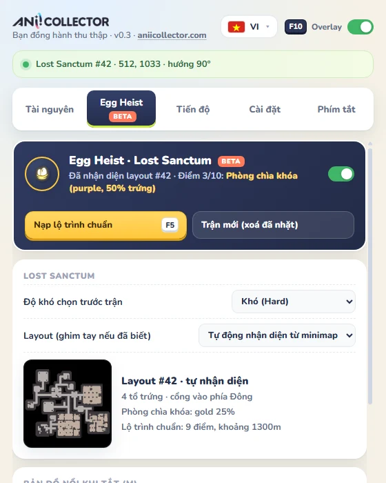 Tab Egg Heist trong bảng điều khiển